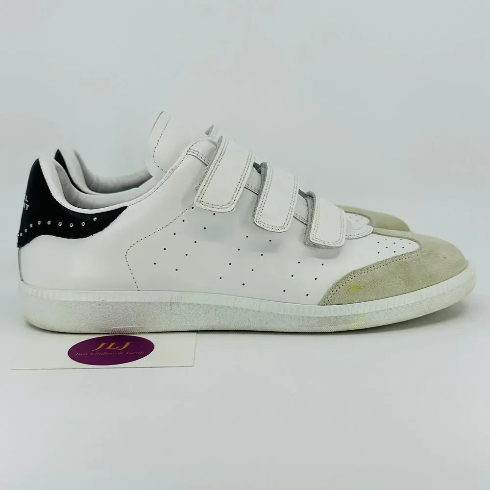 Isabel Marant Women's Beth White & Black Leather Studded Sneakers Size 41/ 11 US